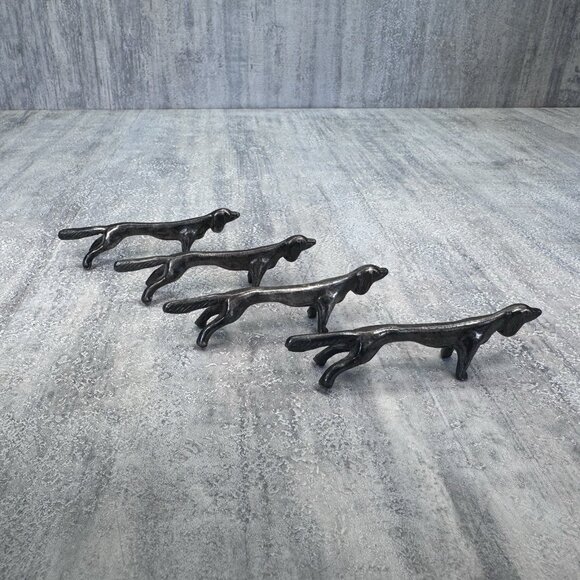 Vintage Silver Plated Dachshund 4 Dogs Knifes/Spoons Cutlery Rests - Picture 7 of 9